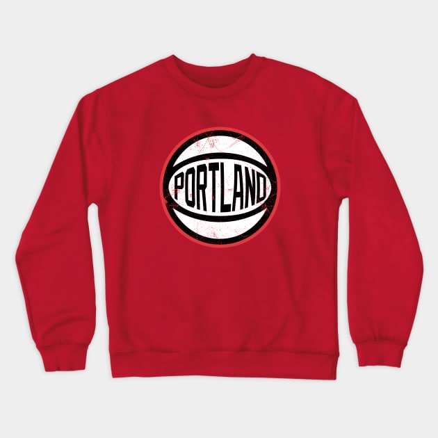 Portland Retro Ball - Red Crewneck Sweatshirt by KFig21